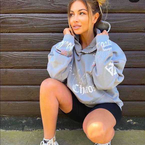NWT CHAOS oversized hoodie in grey - Picture 1 of 4